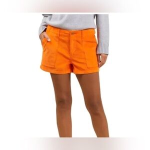Outerknown Women's orange‎ citrus Corduroy bermuda Strech shorts size 6 new